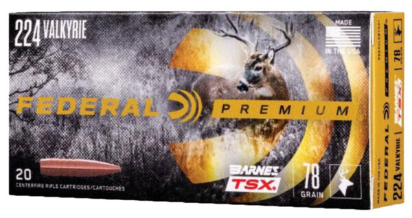 Federal P224VLKBTSX1 Premium  224 Valkyrie 78 gr Barnes TSX 20 Per Box/ 10 Cs