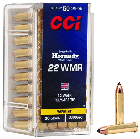 Hornady .22 WMR 30gr V-MAX Brass – 50rd