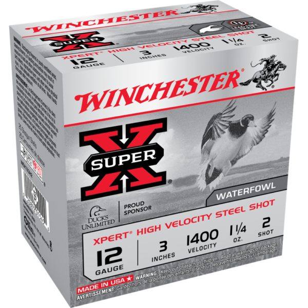 Winchester Xpert High-Velocity Steel Shotshells 12 ga 3" 1-1/4 oz 1400 fps #2 25/ct