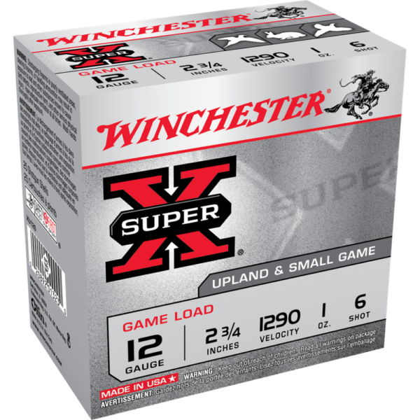 Winchester Super-X Game Shotshells 12 ga 2-3/4" 1 oz 1290 fps #6 25/ct