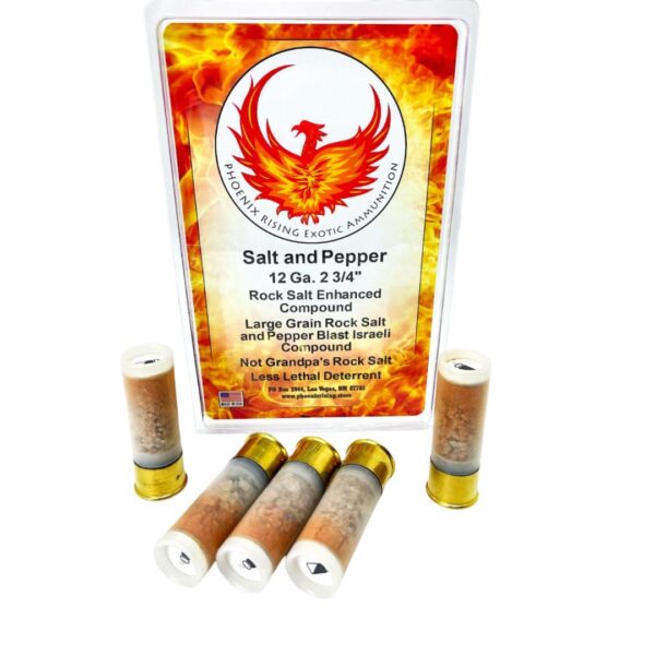 Phoenix Rising Salt & Pepper Shotshells Rock Salt & Pepper Blast 12ga 2-3/4" Less Lethal