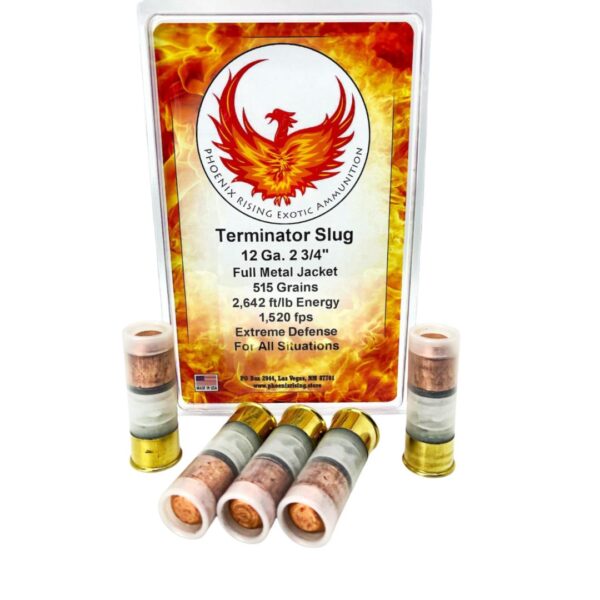 Phoenix Rising Terminator Slug Shotshell 12ga 2-3/4" 515gr FMJ Slug 1520fps 5/ct