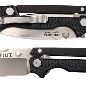 Cold Steel CS58SQL AD-15 Lite 3.50" Folding Plain Japanese AUS-10A SS Blade/ Black Textured Griv-Ex Handle