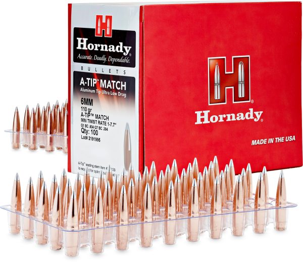 Hornady 261792   6.5mm .264 135gr A-Tip Match 500 Per Box/6 Case