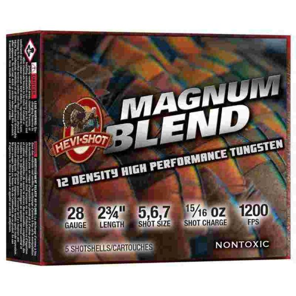 Hevi-Shot Magnum Blend Shotshells 28ga 3" 1oz 1200 fps #5#6#7 5/ct