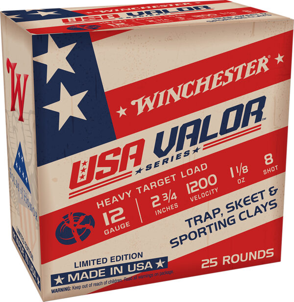 Winchester Ammo USAV128 USA Valor  12Gauge 2.75" 1 1/8oz 8Shot 25 Per Box/10 Case