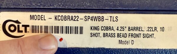 Colt King Cobra TALO .22lr 4.25" Stainless NIB KCOBRA22-SP4WBB-TLS 10-Shot ON SALE - Image 8
