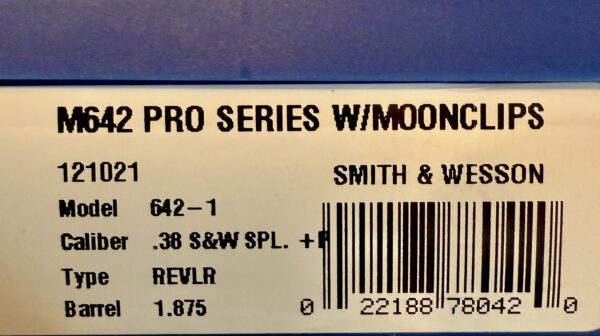 Smith & Wesson 178042 PC Model 642 Pro Series CA Compliant J-Frame 38 Special +P 5-Shot 1.88" NIB .38spl M642 - Image 6